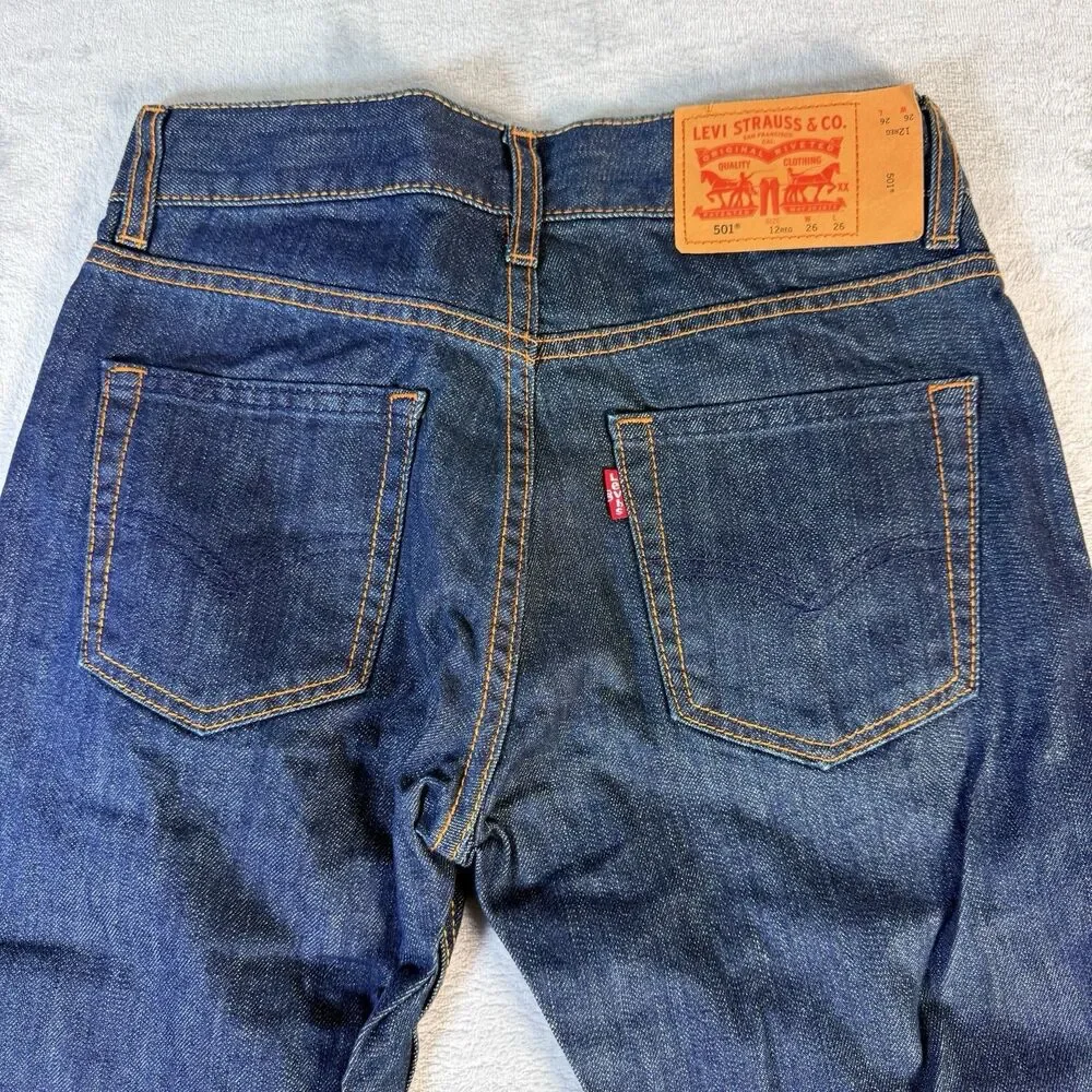 Levi’s 501 Boys Blue jeans 26x26 12reg Brand New - Picture 11 of 11